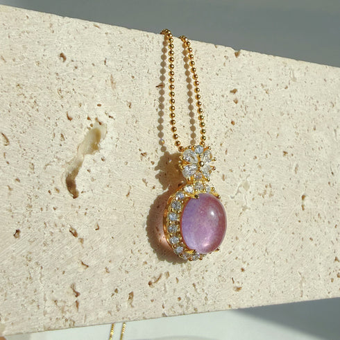 Butterfly Purple Gemstone Pendant Necklace – Gold Vermeil